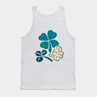 Pastel Green Clover Shamrock Drawing Tank Top